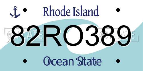 82RO389 Rhode Island License Plate