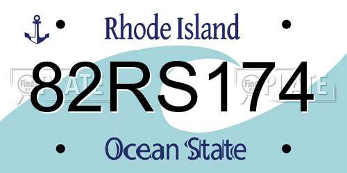 82RS174 Rhode Island License Plate