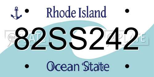 82SS242 Rhode Island License Plate