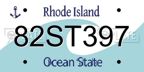 82ST397 Rhode Island License Plate