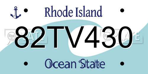 82TV430 Rhode Island License Plate
