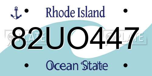 82UO447 Rhode Island License Plate