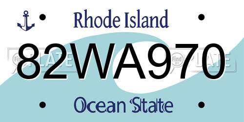 82WA970 Rhode Island License Plate