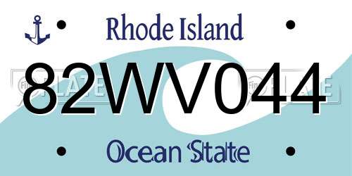82WV044 Rhode Island License Plate