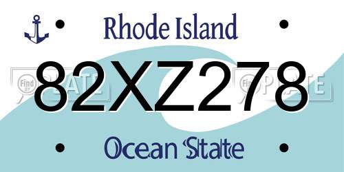 82XZ278 Rhode Island License Plate