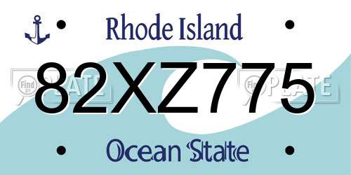 82XZ775 Rhode Island License Plate