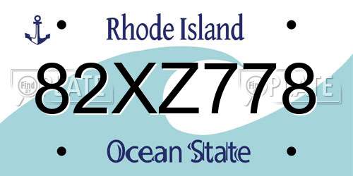 82XZ778 Rhode Island License Plate