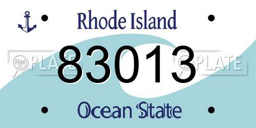 83013 Rhode Island License Plate