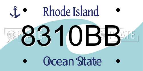8310BB Rhode Island License Plate
