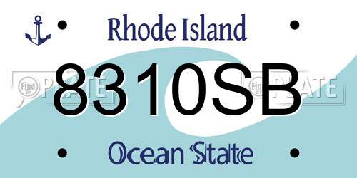 8310SB Rhode Island License Plate