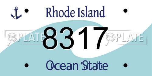 8317 Rhode Island License Plate