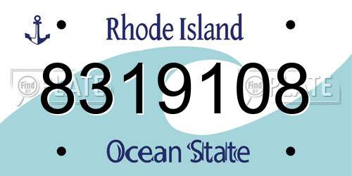 8319108 Rhode Island License Plate