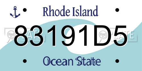 83191D5 Rhode Island License Plate