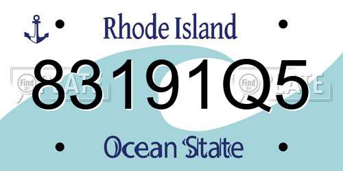 83191Q5 Rhode Island License Plate