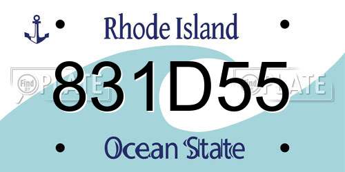 831D55 Rhode Island License Plate