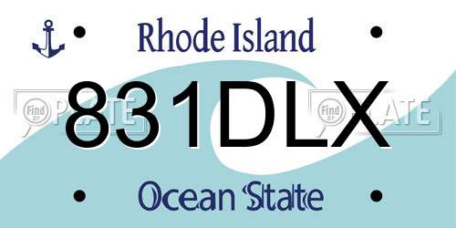 831DLX Rhode Island License Plate