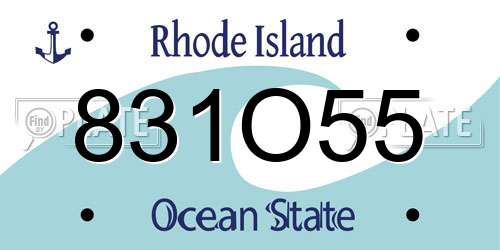 831O55 Rhode Island License Plate