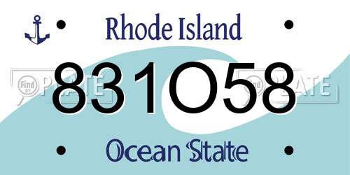 831O58 Rhode Island License Plate