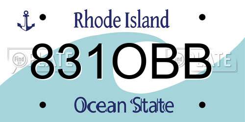831OBB Rhode Island License Plate