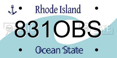 831OBS Rhode Island License Plate