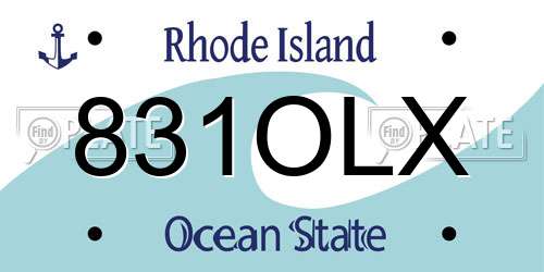831OLX Rhode Island License Plate