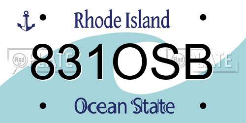 831OSB Rhode Island License Plate