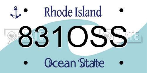 831OSS Rhode Island License Plate