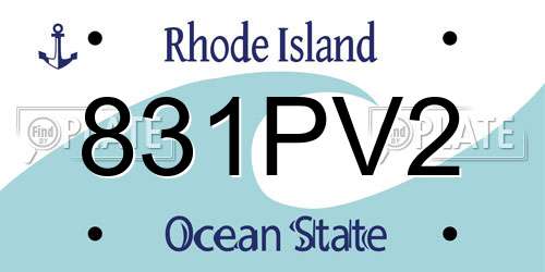 831PV2 Rhode Island License Plate