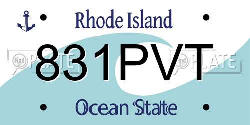 831PVT Rhode Island License Plate