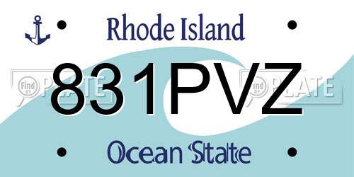 831PVZ Rhode Island License Plate