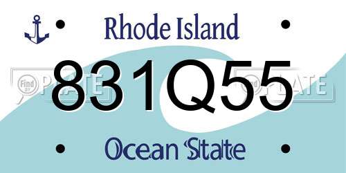 831Q55 Rhode Island License Plate
