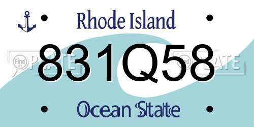 831Q58 Rhode Island License Plate