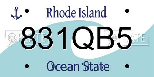 831QB5 Rhode Island License Plate
