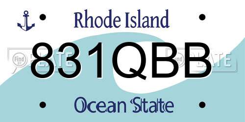 831QBB Rhode Island License Plate