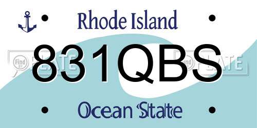 831QBS Rhode Island License Plate