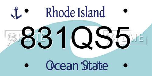 831QS5 Rhode Island License Plate