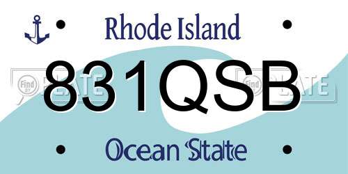 831QSB Rhode Island License Plate