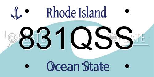 831QSS Rhode Island License Plate