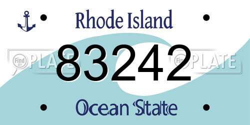 83242 Rhode Island License Plate