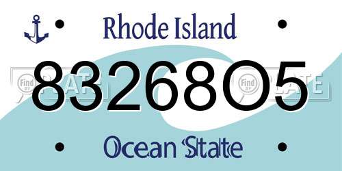 83268O5 Rhode Island License Plate