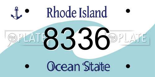 8336 Rhode Island License Plate
