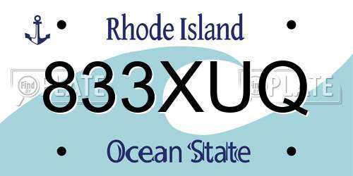 833XUQ Rhode Island License Plate