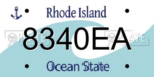 8340EA Rhode Island License Plate