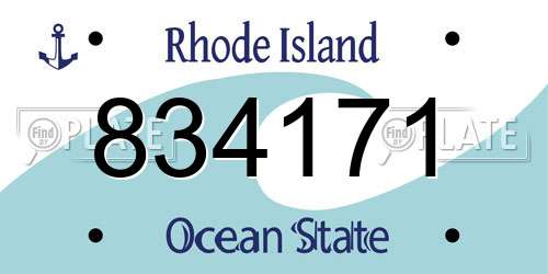 834171 Rhode Island License Plate