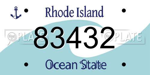 83432 Rhode Island License Plate
