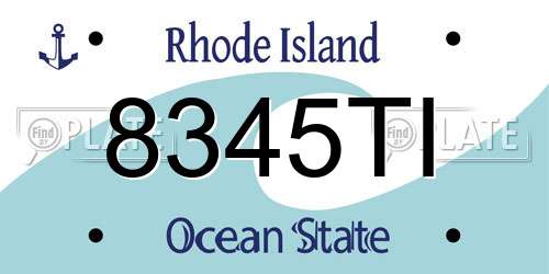 8345TI Rhode Island License Plate