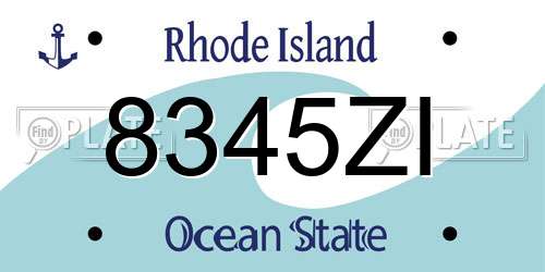 8345ZI Rhode Island License Plate