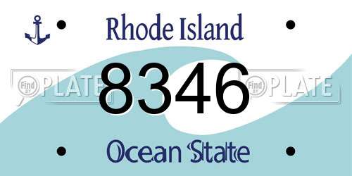 8346 Rhode Island License Plate