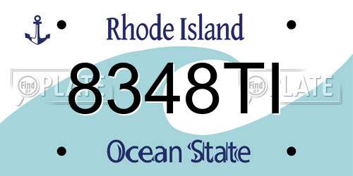 8348TI Rhode Island License Plate