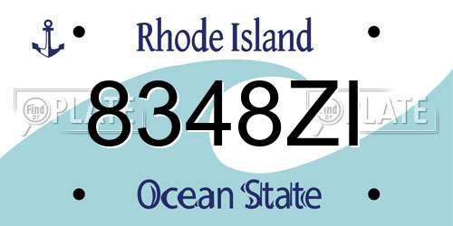 8348ZI Rhode Island License Plate